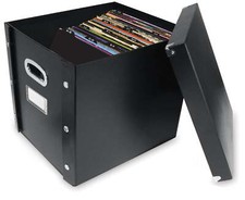Snap-N-Store Vinyl Records Storage Box with 13 Count Record Guides, Black