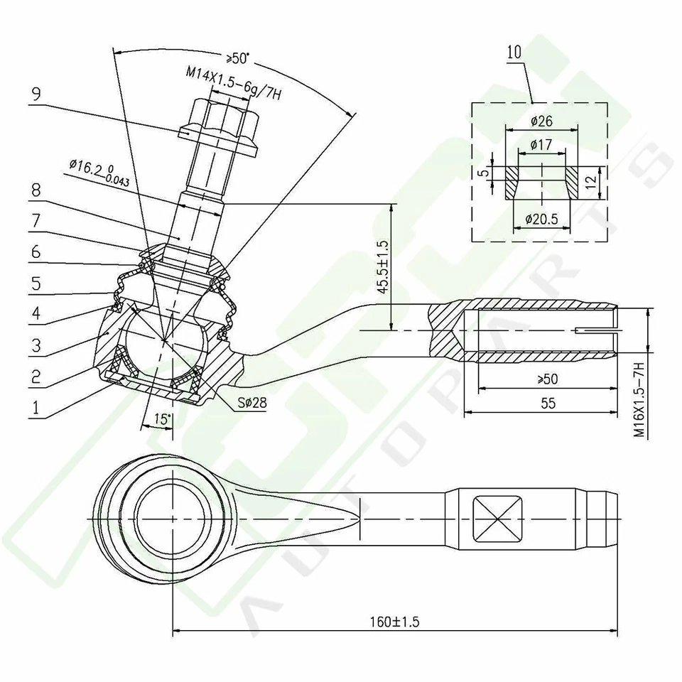 Fits 2003 - 2006 BMW 760Li 6pcs Front Lower Control Arms Outer Tie Rod Links Set Foto 3 de 4