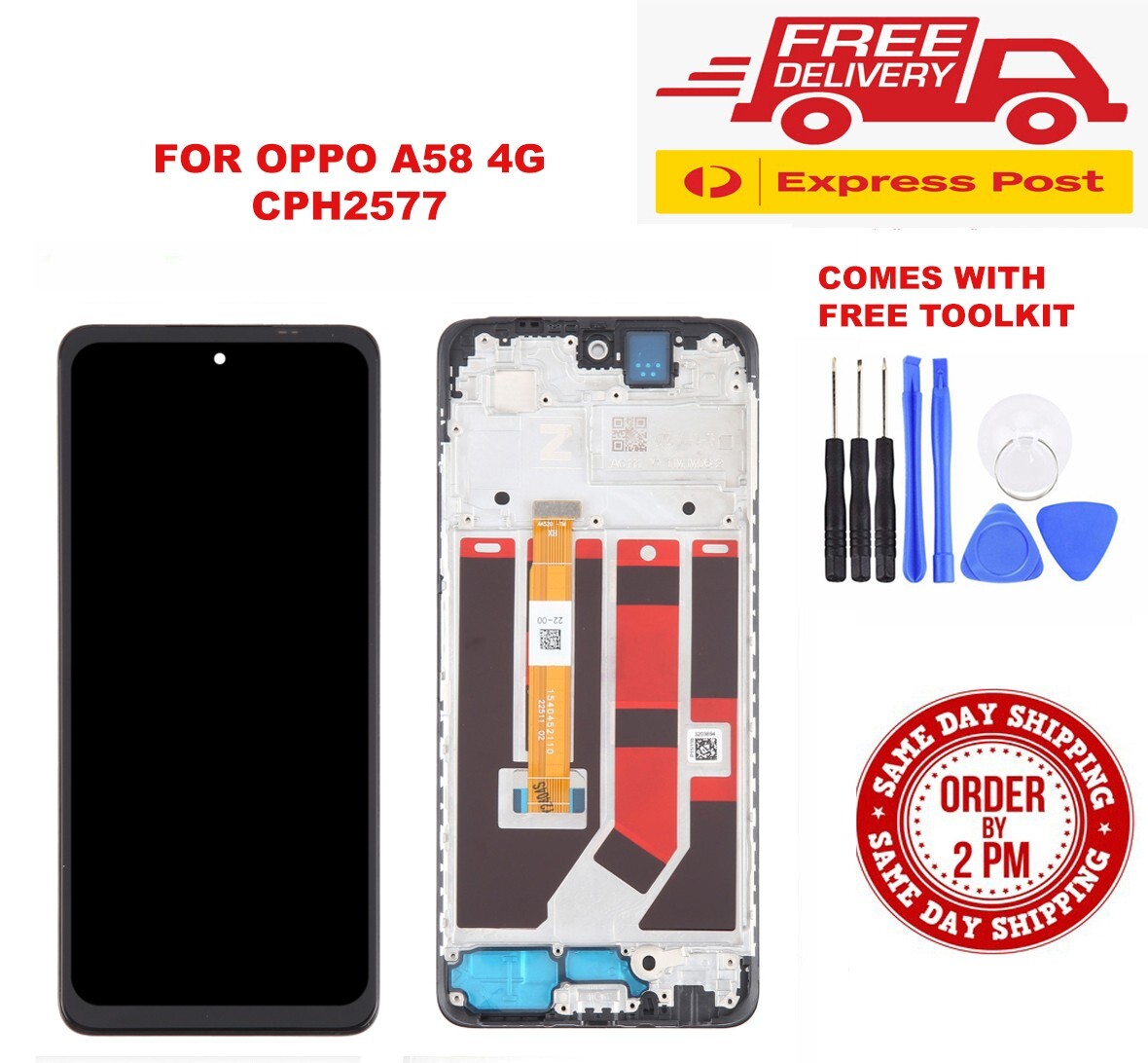 Écran LCD Tactile Avec Cadre Oppo A58 4G (CPH2577) - 621029000089 - Noir - NKS Center