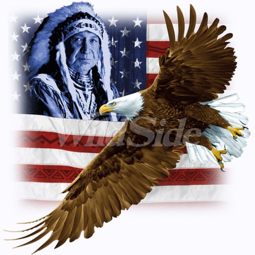 Indianer, USA Flag & Eagle T-Shirt Stil wählbar, Größe, Farbe 10545 - Bild 1 von 11