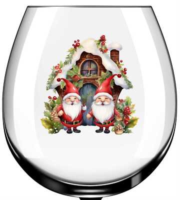 x12 Gonk Santa House Weihnachtsglas Vinyl Aufkleber Aufkleber Farbe xc243