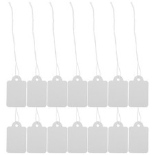 200Pcs White Paper Hang Tags with String Writable Price Tags for Retail Use