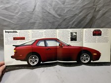 1985 Porsche 944 Turbo Red Black Sports Car 8 Page Foldout Brochure Flyer