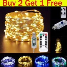 2m 5m 10m 20m USB Plug in Micro Rice Wire Copper Fairy String Party LED Lights