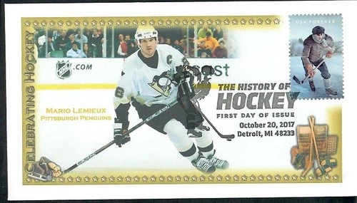 USA 2017 Canada FDC: The History of Hockey Homemade Rare Cachet - Mario Lemieux