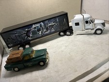 Vintage Processed Plastic Semi Truck Cab/Trailer Plastic w/ ertl bank truck