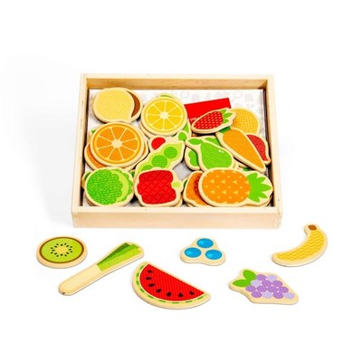 Bigjigs Toys Obst & Gemüse aus Holz, 35 Teile, inklusive Aufbewahrungsbox