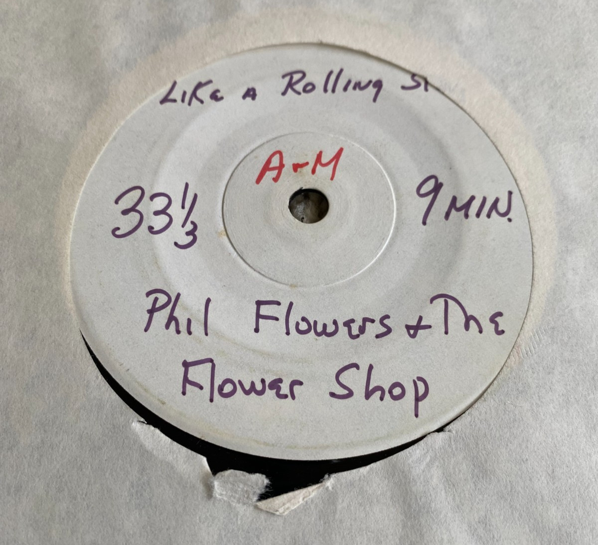 photo of Test Pressing Dj Wlp Promo Phil Flowers And The Flower Shop Dylan Funk Soul