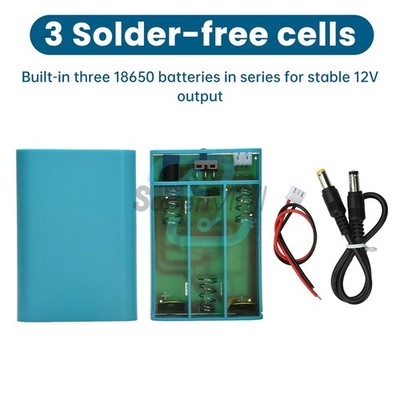 12V Power Bank Case 3x18650 Battery Box 2.54mm 3P Connector w/ Battery Indicator