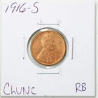 1916-S 1C Lincoln Wheat Cent in RB Choice UNC Condition #6044