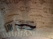 Aran Crafts Ireland Pocket Shaw 100% Merino Wool OS Natural Cape Poncho