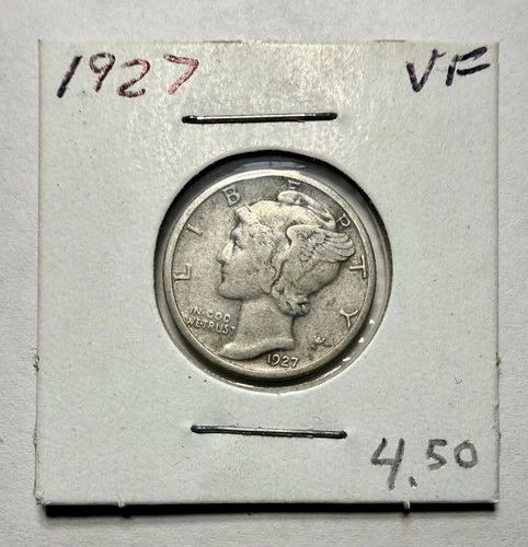 1927-P Mercury Dime 10C SILVER - Very Fine (VF)