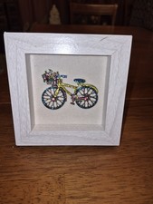 Rhinestones on bicycle on frame broken jewelry Brooch Art gift novelty 3D design