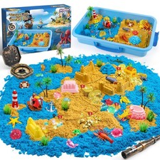 Pirate Treasure Chest Sensory Bin,Play Sand Kit for Boys with Pirate Accessor...