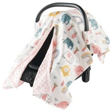 Babygreat Minky Baby Car Seat Cover Canopy - Multi-Use Stroller White