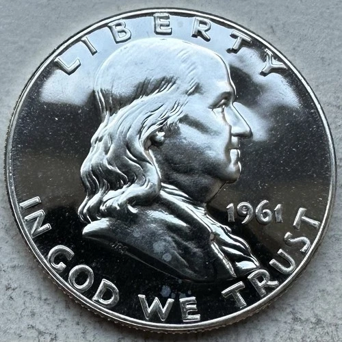 1961 Proof Franklin Half Dollar 90% Silver-INV#8697