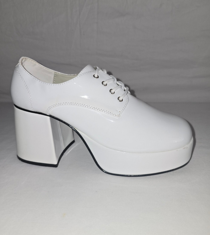 Funtasma JAZZ-02 Men's Size 9 White Patent Platform Disco Retro Costume Shoes