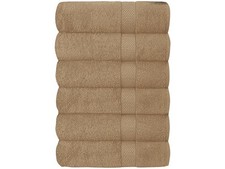 SIMPLE ELEGANCE 6-PACK PLUSH BATH TOWEL SET 27X52 INCH - TAUPE