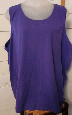 #ad Catherines Purple Sleeveless Tank Top 5X 34 36 Stretch $16.98