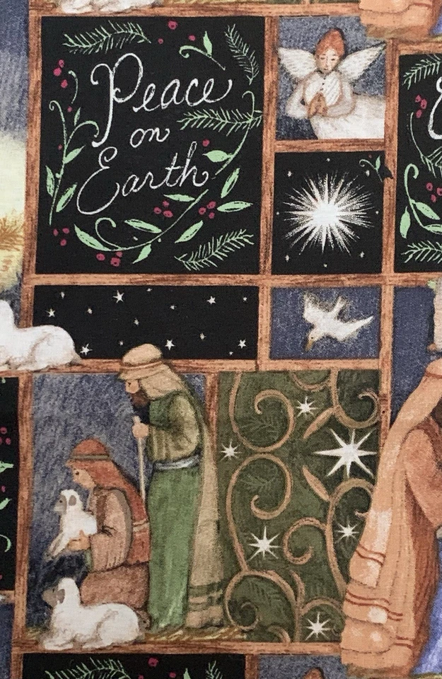 *OOP* NUEVO Susan Winget tela de algodón Paz en la tierra/Natividad por media yarda Foto 2 de 4