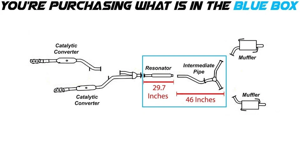 Resonator Y-pipe Exhaust System w/ hanger and bolts fit 2010-2014 Subaru Tribeca - Image 2 of 4