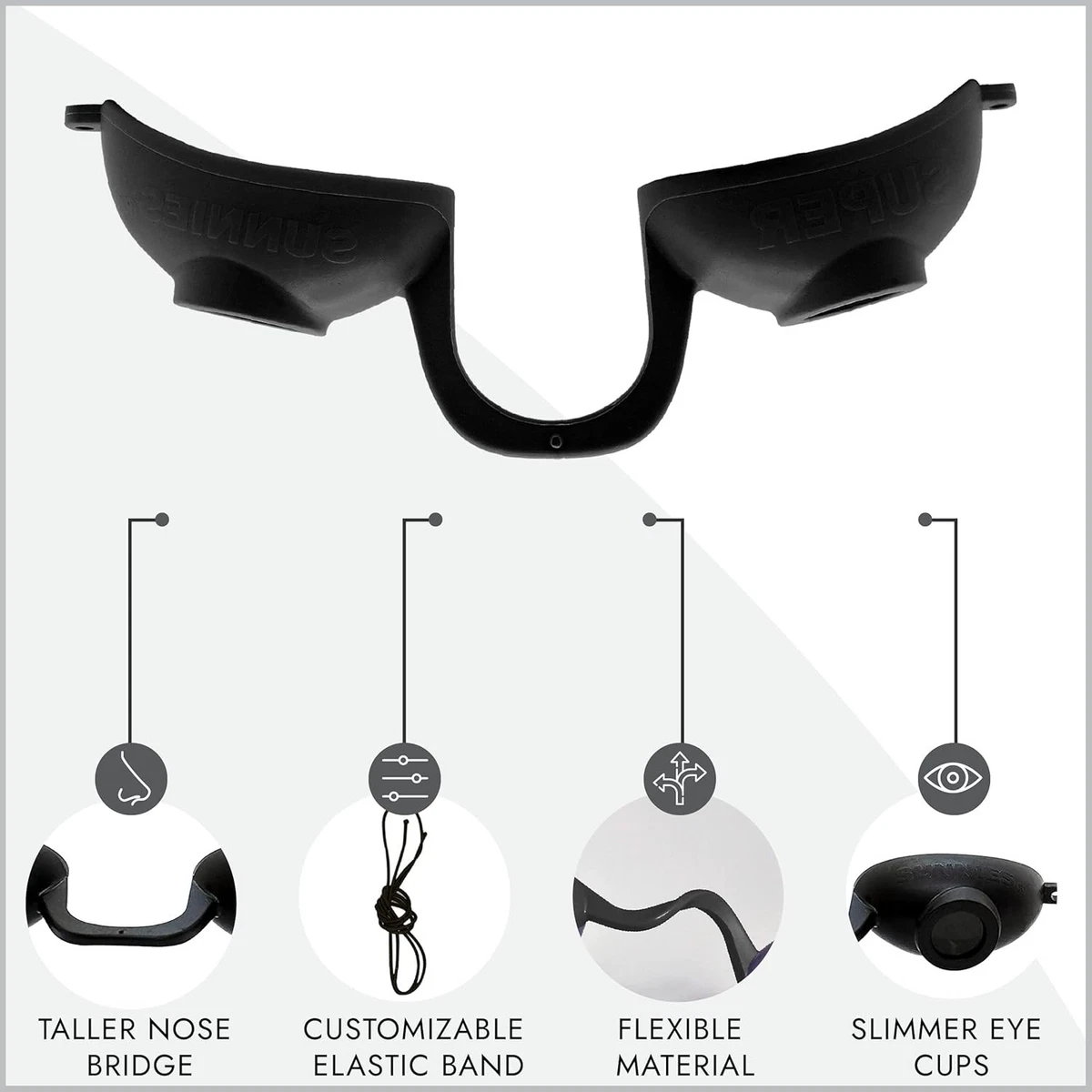 Gafas de sol flexibles protección ocular UV negras gafas ojos proteger cama de bronceado