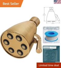 Luxurious Round Shower Head in Brushed Bronze - Solid Brass, 2.5 GPM Efficiency