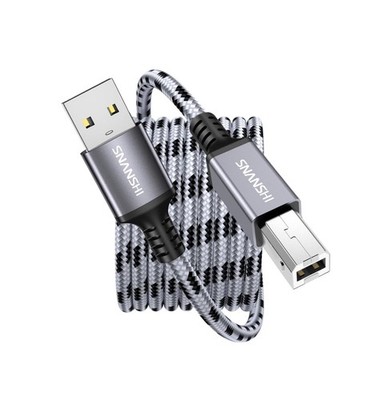 USB Printer 6ft Cable Nylon Braided for HP, Canon, Brother, Dell, Epson, Lexmark