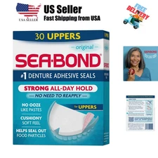 Secure Denture Adhesive Seals,  Uppers, Zinc-Free, All-Day-Hold, Mess-Free, 3...