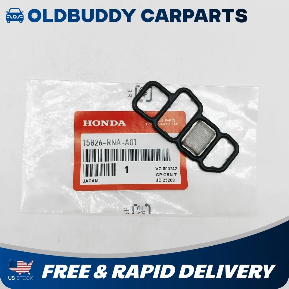 Válvula de carrete de sello de junta de solenoide VTEC genuina OEM 15826-RNA-A01 filtro para Honda Foto 2 de 4