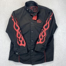 BSX Jacket Mens Large Black FR Cotton Welding Flame Sleeve Snap Front Workwear
