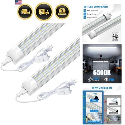 CNSUNWAY Led Shop Lights 4FT, D Shape LED Light 50W 7500LM 6500K Daylight Whi...