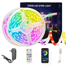 Led Lights for Bedroom, IC+RGB 100FT(2 Rolls of 50ft) Strip Lights, 44Key Rem...