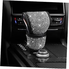 Bling Auto Gear Shift Knob Cover, Car Shifter Cover, Sparkly Crystal White