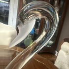 Vintage Signed Murano 14.5” 17.5” Glass Swan Sculptures Frosted Bills Panels MCM — photo 6