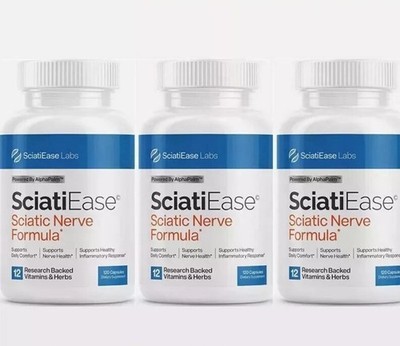 3 PACK SciatiEase Labs Sciati Ease Sciatic Nerve Formula 120 Capsules FAST SHIP-