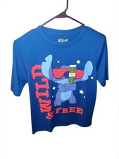 Disney Lilo and Stitch Graphic T-Shirt Blue K...