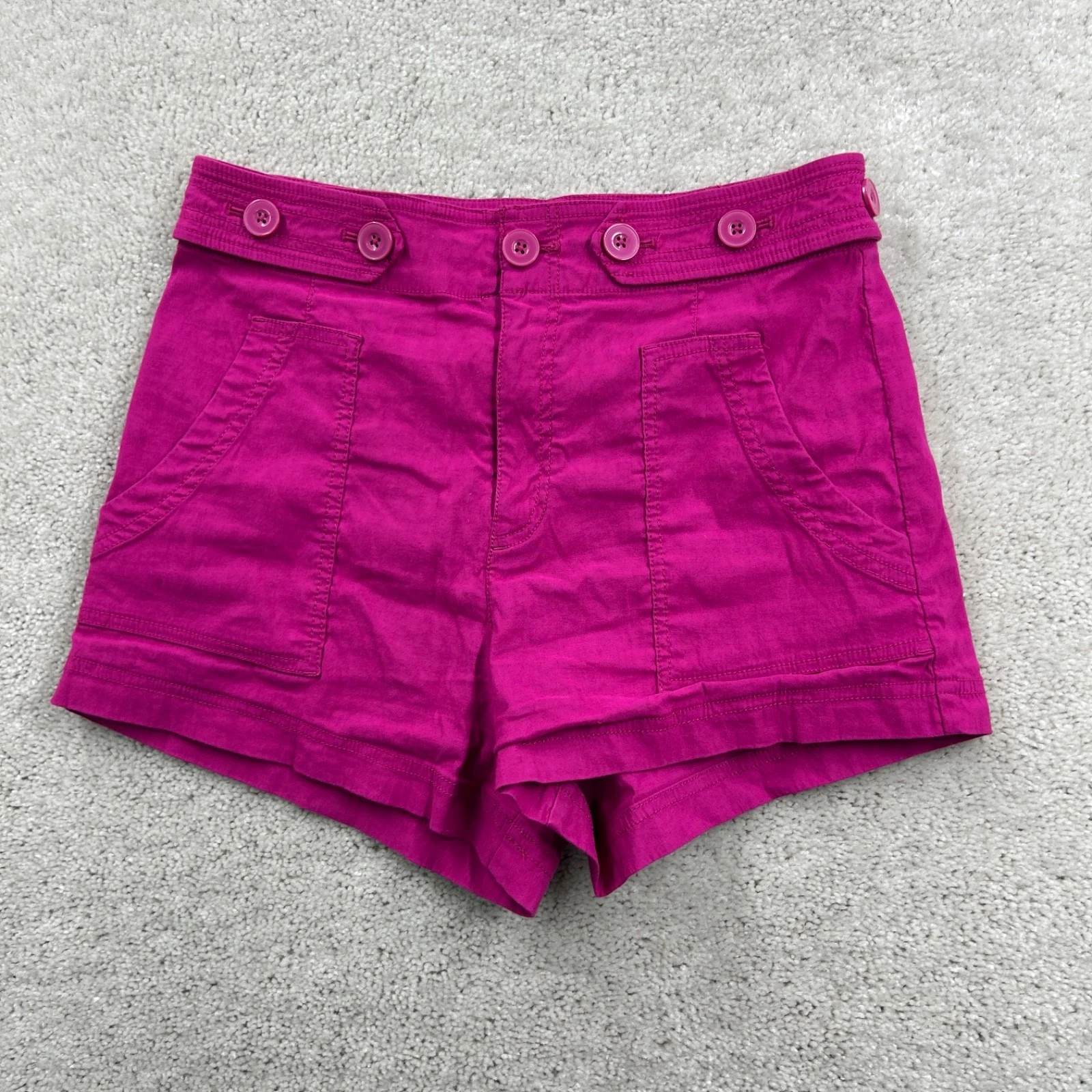 Maeve Shorts Womens Size 6 Pink Flat Front Sailer Utility Linen Blend Chino