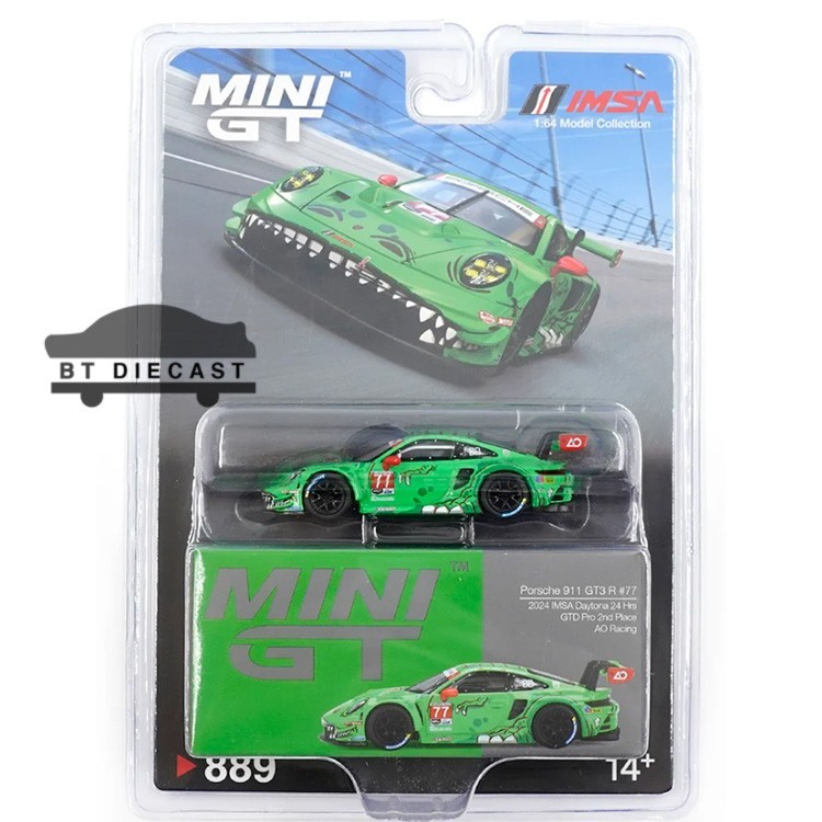 (2点) MINI GT 1/64 ポルシェ 911 GT3R#77 MINI GT PORSCHE 911 GT3 R #77 AO RACING 2024 IMSA DAYTONA GTD 2ND