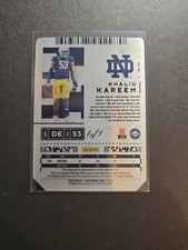 2020 Panini Contenders Draft Picks Khalid Kareem Printing Plate 1/1 Auto