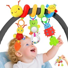 Car Seat Toys for Babies 0-6 Months, Upgraded Spiral Hanging Crib Stroller Ac...