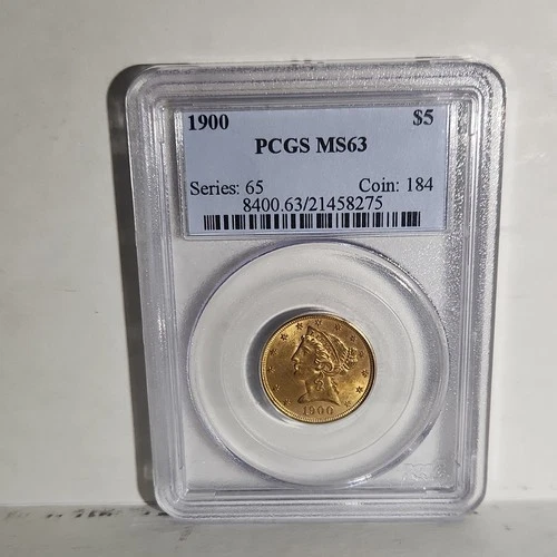 PCGS 1900 $5 Liberty Head Gold Half Eagle MS63 Philadelphia Gold Coin