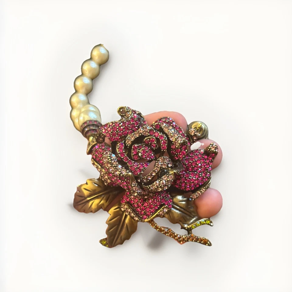 "Collar Heidi Daus rosa con cuentas cristal gota 16,5""" Foto 2 de 4