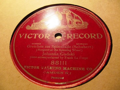 1908 Johanna Gadski Schubert Gretchen am Spinnrade VICTOR GRAND PRIZE 88111