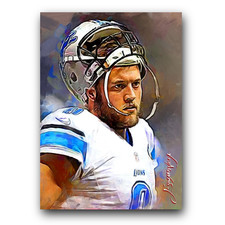 Matthew Stafford #3 Art Card Limited 17/50 Edward Vela Signed (Detroit Lions)