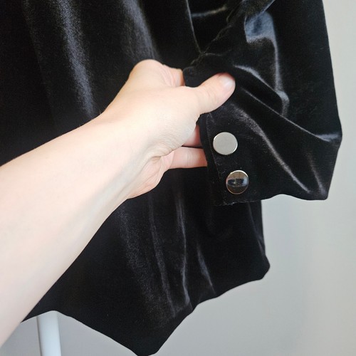 Skies Are Blue Blazer Sz 3X Curvy Black Velour Open Front Stretchy Luxe Classic - Picture 6 of 14