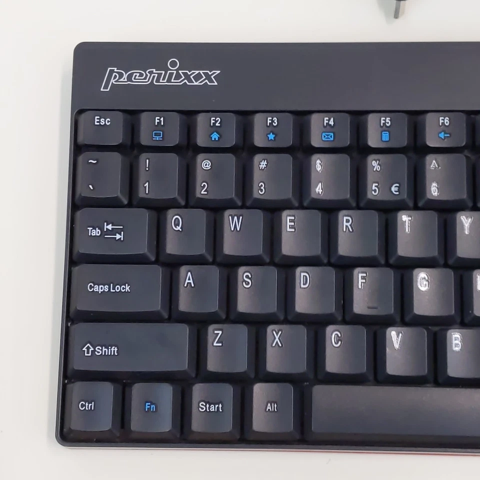 Perixx PERIBOARD-422 Mini USB-C Wired Keyboard Black Red Compact 11" Portable PC - Image 2 of 4