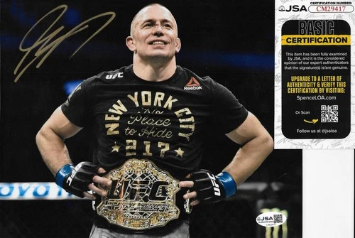 Signed Georges St Pierre UFC Autographed 8x10 Photo #4 with JSA Private Signing