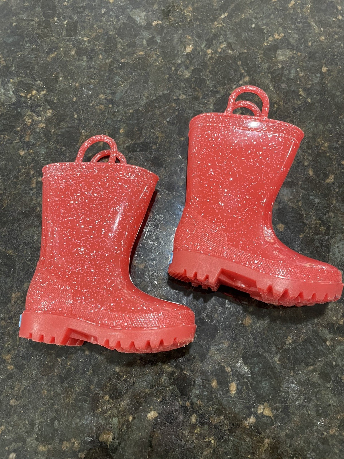 ZOOGS Rain Boots Toddler Girls Kids Size 6 Pink Glitter Pull-On Waterproof PVC-image