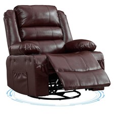 Wide Seat Oversized 360  Corduroy Swivel Rocker Recliner Chair 350LBS for Adults